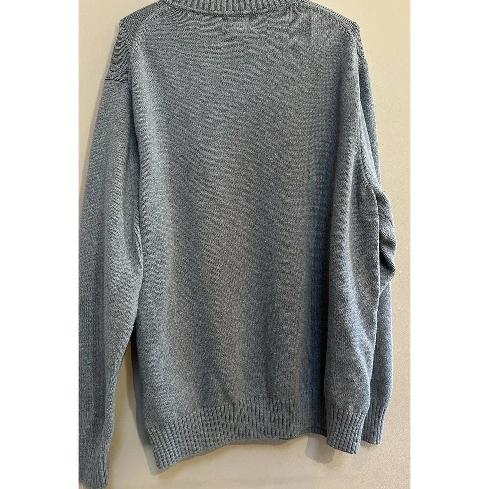 Alexander Julian Colours Vtg Gray Cable Knit Sweater 100% Cotton Size 2XL Tall‎